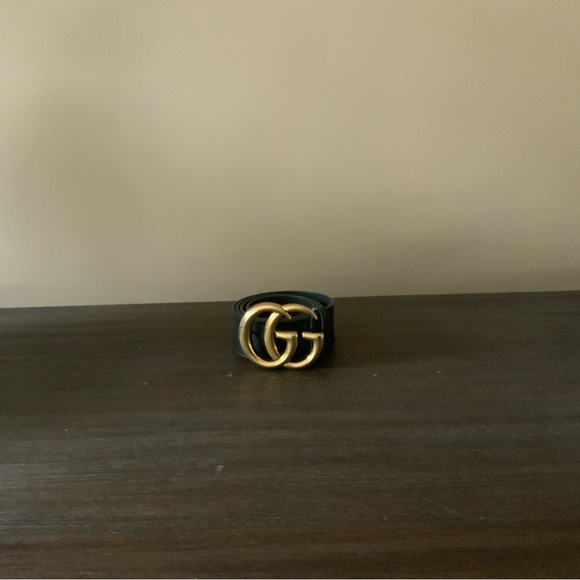 GUCCI LEATHER BELT WITH DOUBLE G BUCKLE - Picture 3 of 4